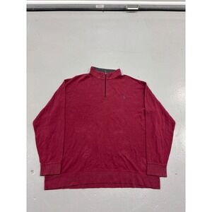 Polo Ralph Lauren Mens 3XLT Big & Tall Burgundy Red Quarter Zip Pullover Sweater